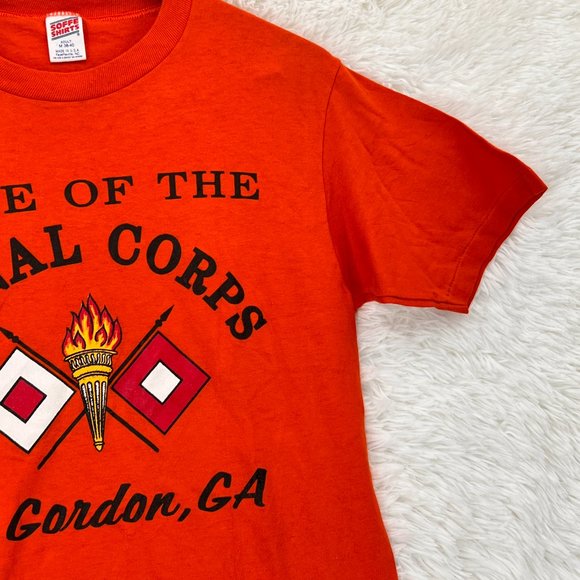 Vintage Soffe Shirts Men's Signal Corps Logo Graphic Print Single Stitch T-Shirt - Picture 2 of 9